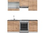 Vicco Cucina Componibile Fame-Line, 200 Cm , Pt Antracite, Quercia Dorata/Bianco