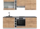 Vicco Cucina Componibile Fame-Line, 235 Cm , Pt Antracite, Quercia Dorata/Bianco