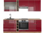 Vicco Cucina Componibile Fame-Line, 235 Cm , Pt Rovere, Bordeaux Lucido/Rovere Dorato