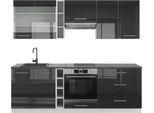 Vicco Cucina Componibile Fame-Line, 235 Cm , Pt Antracite, Antracite Lucido/Bianco