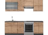 Vicco Cucina Componibile Fame-Line, 240 Cm , Pt Antracite, Quercia Dorata/Antracite