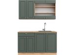 Vicco Cucina Completa Fame-Line, 140 Cm , Pt Rovere, Quercia Verde-Oro Country/Oro Power