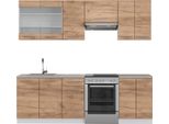 Vicco Cucina Componibile Fame-Line, 240 Cm , Pt Marmo, Quercia Dorata/Bianco