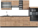 Vicco Cucina Componibile Fame-Line, 280 Cm , Pt Antracite, Quercia Dorata/Antracite