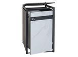 1 Coperchio Per Cestino HWC-J82, Contenitore Per Cestino, Espandibile, In Metallo 32 Kg, Antracite ~ Aspetto Marmo Chiaro