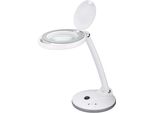 Goobay 60363 Lampada Di Ingrandimento A Stativo A Led, 6 W 80-450 Lm, Dimmerabile, Lente Di Vetro Da 100 Mm, Ingrandimento 1,75X, 3 Diottrie