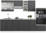 Vicco Cucina Componibile Fame-Line, 280 Cm Senza Piano Di Lavoro, Antracite Casa Di Campagna/Bianco/Bianco