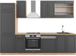Vicco Cucina Componibile Fame-Line, 300 Cm Senza Piano Di Lavoro, Antracite Country House/Oro Kraft Oak