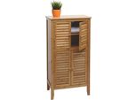 Mobile Da Bagno HWC-B18, Cassettiera A Ripiani, 4 Ante In Bambù 100X50X30Cm