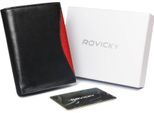 Portafoglio Grande Originale Da Uomo In Pelle Fiore Naturale, Rfid - Rovicky