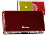 Peterson | Portafoglio Grande Da Donna, Pelle Naturale, Rosso, 17,5X9,5 Cm