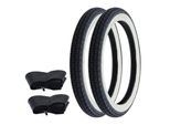 2X Pneumatici Whitewall Cit H-675 2.25-16 (2 1/4 X 16) 38J Tt + Camera D'aria