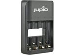 Jupio Caricabatterie Usb A 4 Slot Led Per 1-4 Batterie Aa/Aaa