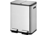 Eko - Ecocasa 1 Cestino A Pedale 30+30 Litri - Acciaio Inox - Acciaio Inox Opaco