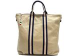 Florence Pelle Canvas Zaino Borsa City Zaino Blu Taupe Beige OTF609C