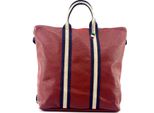 Firenze Pelle Tela Zaino Borsa Città Zaino Rosso Blu Beige OTF609R