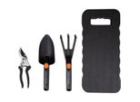 Black+Decker Set Di Attrezzi Da Giardino 4 Pezzi - Ginocchiera, Forbici, Pala E Artiglio Da Giardino - Capacità Di Taglio Di 13 Mm - Nero/Arancione