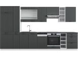 Vicco Cucina Componibile Fame-Line, 355 Cm , Pt Antracite, Antracite Casa Di Campagna/Bianco/Bianco