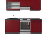 Vicco Cucina Componibile R-Line, 200 Cm , Pt Antracite, Rosso/Antracite