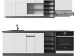 Vicco Cucina Componibile R-Line, 240 Cm , Pt Antracite, Bianco/Antracite