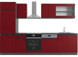 Vicco Cucina Componibile R-Line, 300 Cm , Pt Antracite, Rosso/Antracite