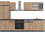 Vicco Cucina Componibile R-Line, 300 Cm , Pt Antracite, Quercia Dorata/Antracite
