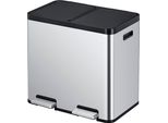 Eko - Pattumiera A Pedale Essential 1 Recycler 22+22 Litri - Plastica Acciaio Inox - Acciaio Inox Opaco