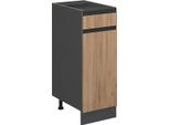 Vicco Mobiletto Base Per Cucina R-Line, 30 Cm Forma A J, Senza Piano Di Lavoro, Quercia Dorata/Antracite