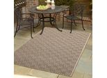 Robusto Tappeto Per Interni Ed Esterni Con Motivo A Rombi Beige/Nero Dimensioni - 120 X 170 Cm