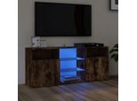 The Living Store Mobile Tv Con Luci Led Rovere Fumé 120X30X50 Cm