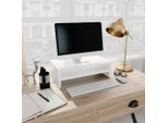 The Living Store Supporto Per Monitor Bianco Lucido 42X24X13 Cm Materiale A Base Di Legno