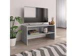 The Living Store Mobile Tv Grigio Cemento 80X40X40 Cm Materiale In Legno
