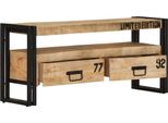 The Living Store Mobile Tv 100X30X45 Cm Mango In Legno Massiccio