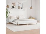 The Living Store Struttura Letto Bianca Lucida 200X200 Cm In Materiale Ligneo
