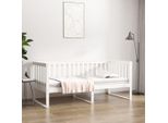 The Living Store Letto Da Giorno Bianco 100X200 Cm In Legno Di Pino Massiccio