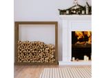 The Living Store Porta Legna Da Ardere Marrone Miele 100X25X100 Cm In Legno Di Pino Massiccio