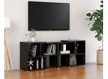 The Living Store Mobile Tv Nero Lucido 104X30X52Cm Materiale In Legno
