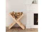 The Living Store Porta Legna Da Ardere 47X39,5X48 Cm In Legno Di Pino Massiccio