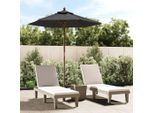 The Living Store Ombrellone Con Palo In Legno Nero 196X231 Cm