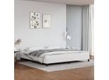 The Living Store Struttura Letto Con Testiera Bianca 200X200 Cm In Ecopelle