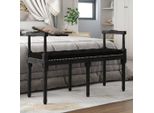 The Living Store Panca Nera 110X40X70 Cm In Velluto