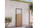 The Living Store Porta Legna Nero Opaco 80X28X222 Cm In Acciaio