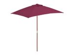 The Living Store Ombrellone Con Palo In Legno 150 X 200 Cm Rosso Bordeaux