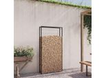 The Living Store Porta Legna Nero Opaco 110X28X214 Cm Acciaio