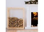 The Living Store Porta Legna 80X25X100 Cm In Legno Di Pino Massiccio