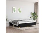 The Living Store Struttura Letto Nera 160X200 Cm In Tessuto