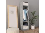The Living Store Armadio Grigio Cemento 50X50X200 Cm Materiale A Base Di Legno