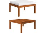 The Living Store Poggiapiedi Da Giardino Con Cuscino In Legno Massiccio Di Acacia