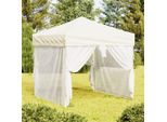 The Living Store Tenda Per Feste Pieghevole Con Pareti Laterali Crema 2X2 M