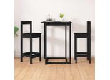 The Living Store Sgabelli Da Bar 2 Pezzi Neri 40X41,5X112 Cm In Legno Di Pino Massiccio